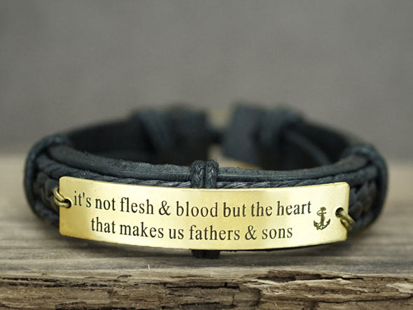 Mens Engraved Bracelet, Stepdad / Stepmom / Adoptive Father Gift
