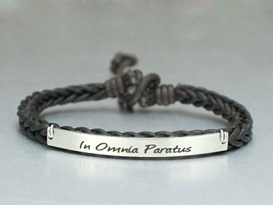 In Omnia Paratus Bracelet, Inspirational Bracelet,Personalized Latin Bracelet