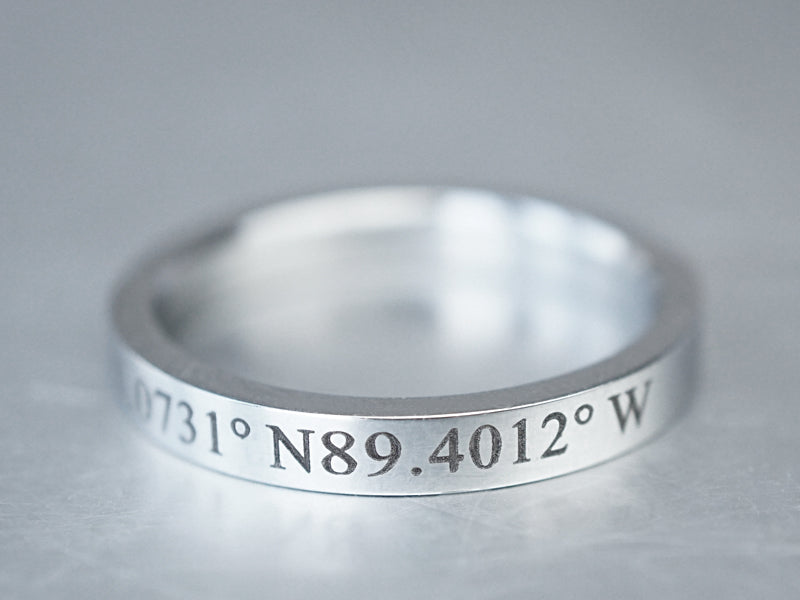 Coordinate Ring Example Custom Coordinate Rings For Couples, Matching Couple Rings,Latitude Lo
