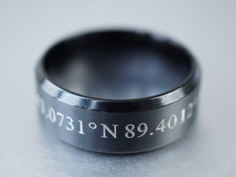 Coordinate Ring Example Custom Coordinate Rings For Couples, Matching Couple Rings,Latitude Lo