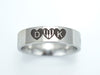 Musical Wedding Ring With Piano Keys, Initial Ring with Heart Design