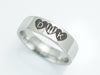 Musical Wedding Ring With Piano Keys, Initial Ring with Heart Design, Silver Promise Ring for Unisex