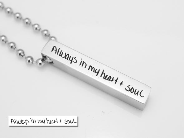Signature Necklace, Mother Daughter Jewelry, Custom Handwritten Necklace, Engraved Memorial Necklace