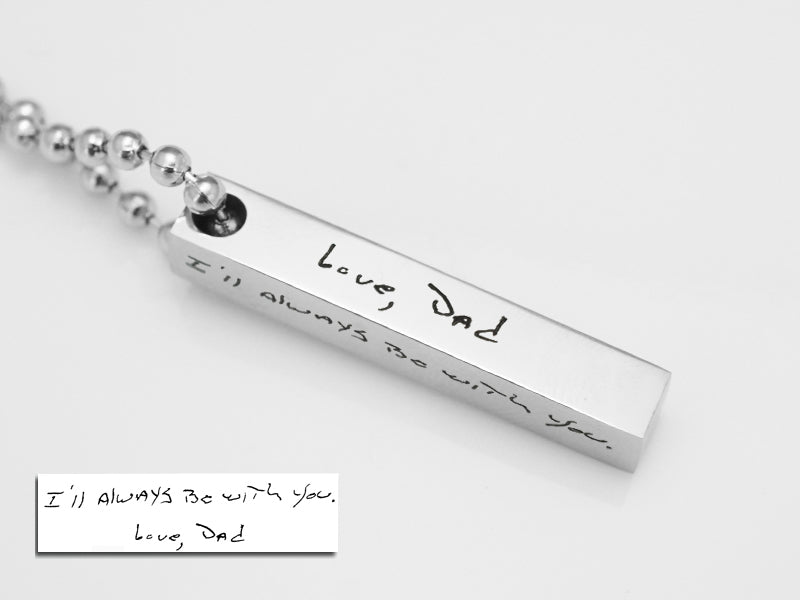 Signature Necklace, Father Daughter Jewelry, Custom Handwritten Necklace, Engraved Daddy Necklace