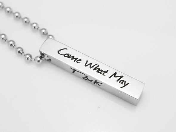 Initial Necklace, Custom Name Necklace, 4 Sided Bar Necklace, Name Bar Necklace, Best Friend Gift