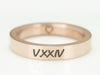 Rose Gold Heart Ring, Promise Ring, Love Ring, Date Ring, Roman Numeral Ring
