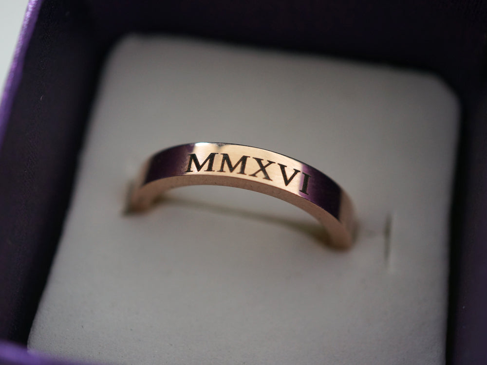Custom Roman Numeral Gold Ring | Eve's Addiction