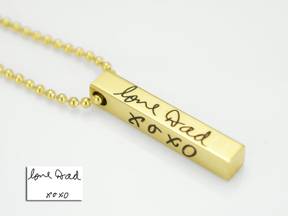 Dad Necklace, Memorial Signature Necklace, Custom Handwriting Necklace
