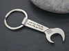 Personalized Bottle Opener Keychain, Wrench Key Chain, Engraved Keychain