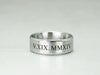 Roman Numeral Ring for Men, Custom Date Engraved Ring, Silver Wedding Ring, Anniversary Ring