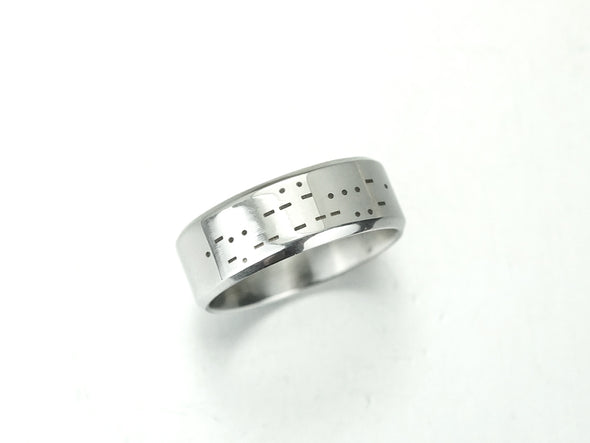 I Love You Morse Code Ring, Mens Ring, Hidden Message Ring