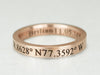 Long Distance Ring, Custom Coordinate Ring, Skinny Promise Ring, Engraved Ring, Latitude Longitude