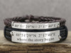 Matching Couple Bracelets, Custom Coordinates Bracelet, Anniversary Gift for Him and Her