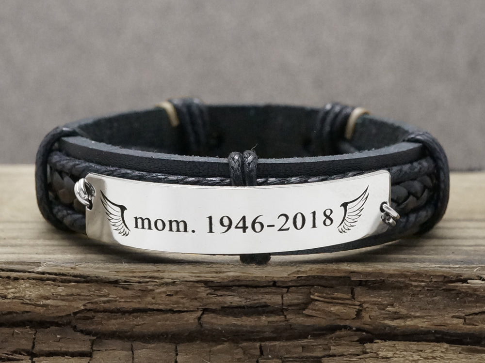 Personalised Infinity Leather Bracelet For Men | Engraved Men's Bracel –  Alep Jewellery