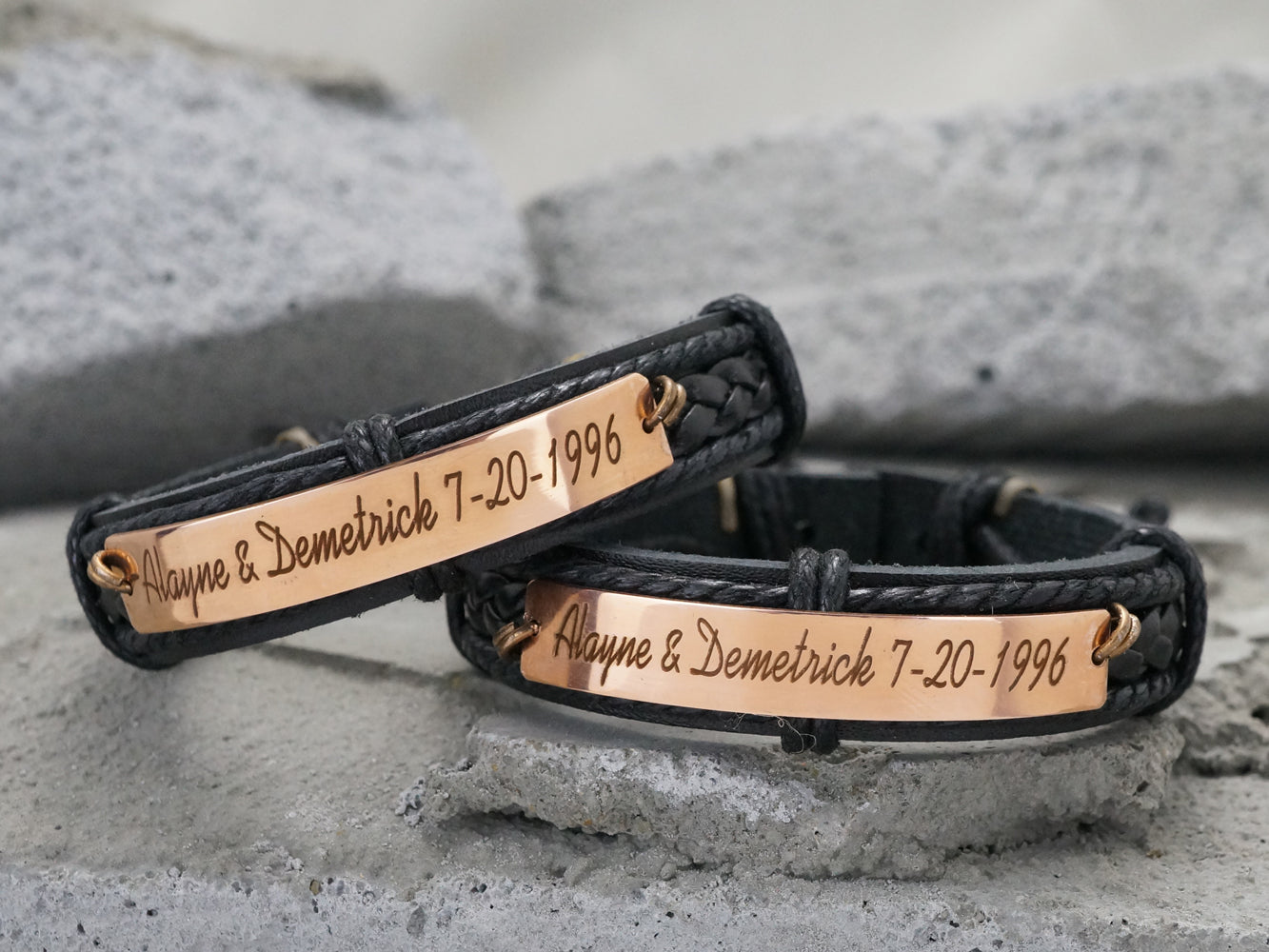 Matching Couple Customized Couple Bracelets Leather Friendship