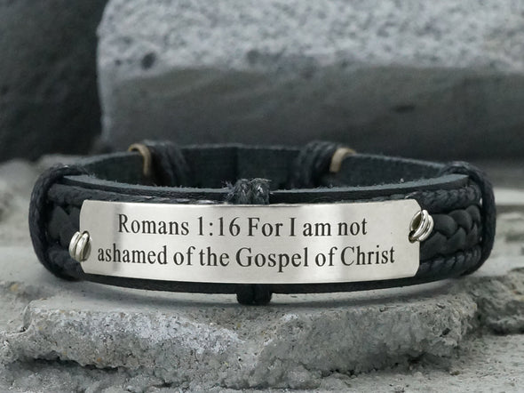 Bible Verse Bracelet, Philippians 1:6-not done, Scripture Bracelet, custom Leather Engraved Bracelet