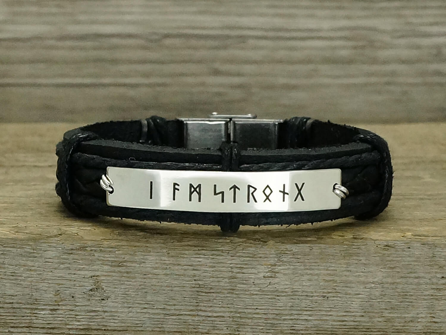 Rune Bracelet, Viking Bracelet, Custom Mens Leather Bracelet, Engraved Bracelet, Norse Bracelet