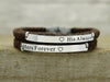 His and Her Forever Always Bracelets, Anniversary Couple Bracelets, Cord Braided Bracelet