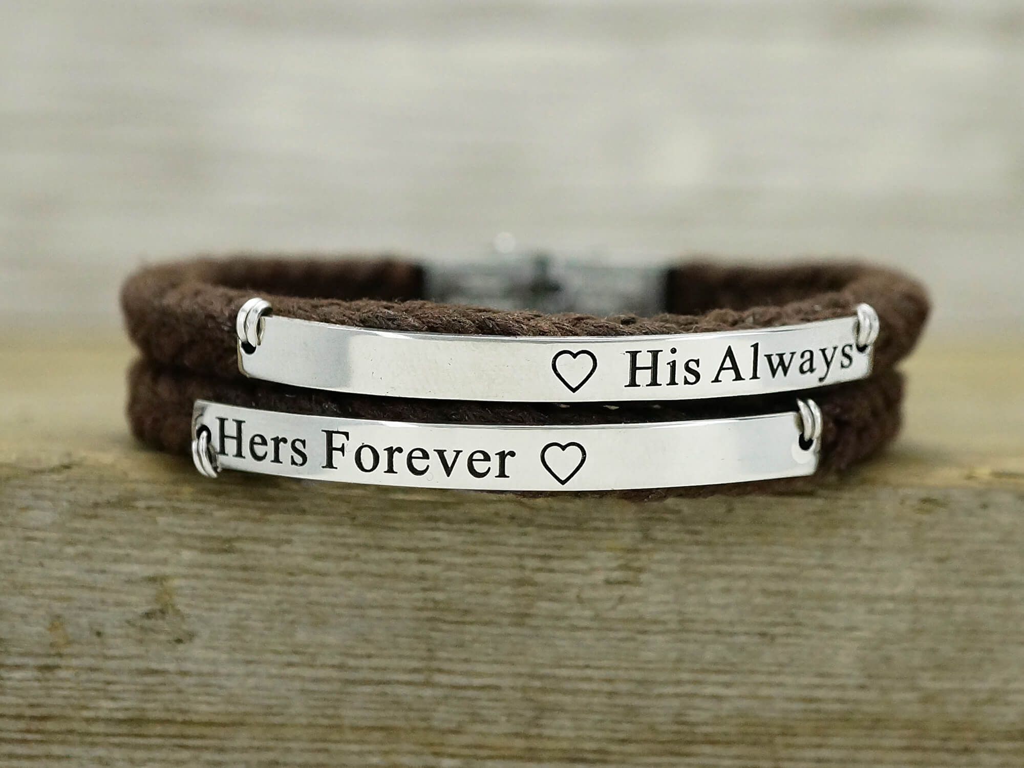His and Her Forever Always Bracelets, Anniversary Couple Bracelets, Co