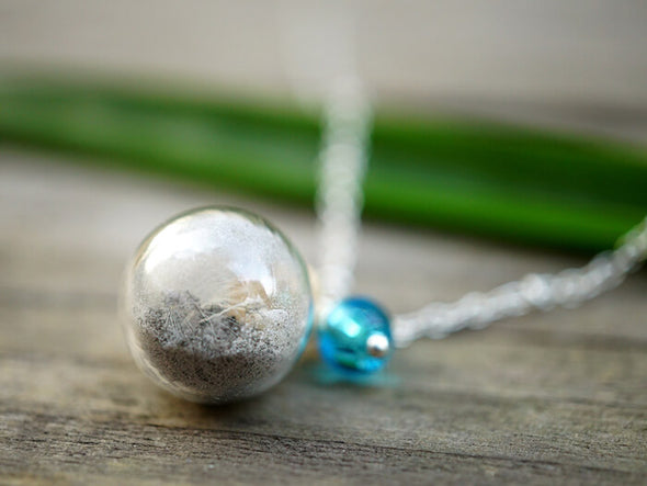 Cremation Ashes Necklace, Urn Necklace with Birthstone