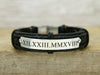 Roman numeral bracelet black leather