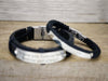 Roman Numeral Matching Couple Bracelets, Anniversary Gift, Friendship Bracelets, Leather & Cord Cuff
