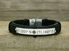 Custom Coordinate Bracelet, Anchor Bracelet, Latitude Longitude Bracelet, Leather Bracelet