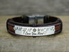 Custom Mens Leather Bracelet, Coordinate Bracelet, Love Bracelet, Compass Bracelet,Memorial Keepsake