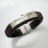 Custom Mens Leather Bracelet, Personalized Dad Bracelet, Roman Numeral Date Jewelry, Daddy Bracelet