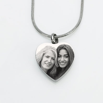 Custom Picture Necklace Heart Charm
