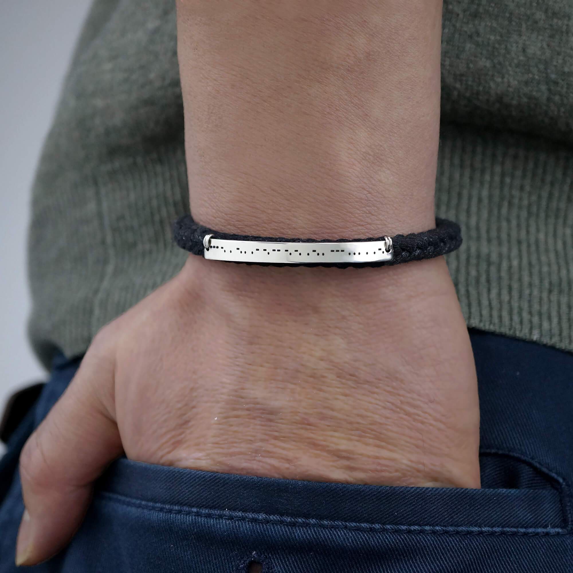 Morse Code Custom Made Mens Bracelets Custom Men Bracelet Making