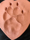 Actual Dog / Cat Paw Print Bracelet, Pet Memorial Bracelet, Pet Name Engraved, Brown Genuine Leather