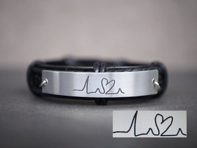 Handwriting Heart Beat Bracelet, Custom Signature Bracelet