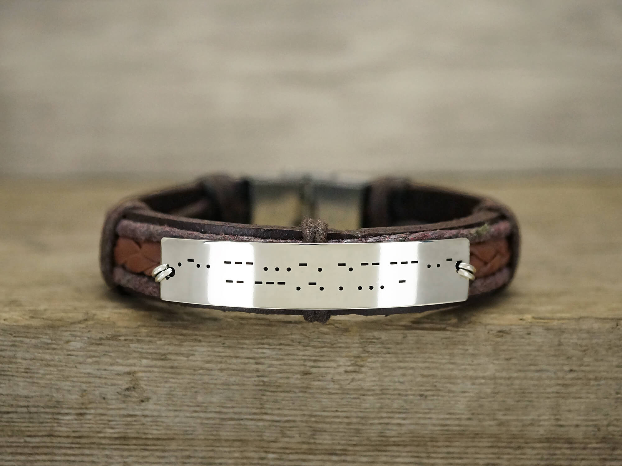 Personalised Engravable 4 Rings Leather Bracelet - D10077 - TJC