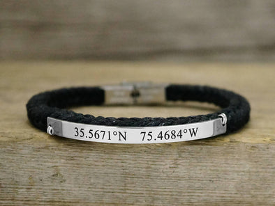 dainty latitude longitude coordinate bracelet