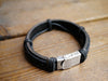 Custom Coordinates Bracelet for 2 locations, Engraved Longitude Latitude Bracelet, Mens Leather Cuff