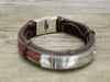 Actual Dog / Cat Paw Print Bracelet, Pet Memorial Bracelet, Pet Name Engraved, Brown Genuine Leather