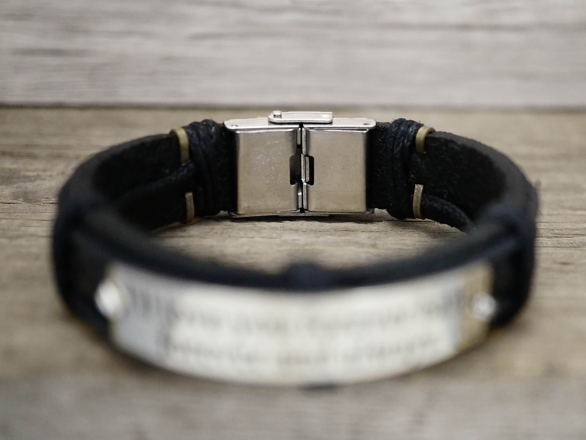 Hidden Message Bracelet • Men's Leather Bracelet • Men's