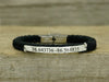 Custom Coordinates Bracelets, Matching Couple Bracelets, His and Her, Engraved Cord Braided Bracelet